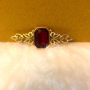 Vintage ruby and gold pin